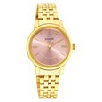 Sonata Classic Gold White Dial Leather Strap Watch for Women
