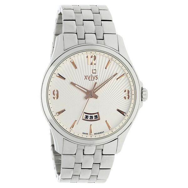 Xylys Swiss Analog with Date Silver Stainless Steel Strap and Silver Dial Watch For Men - image number 1