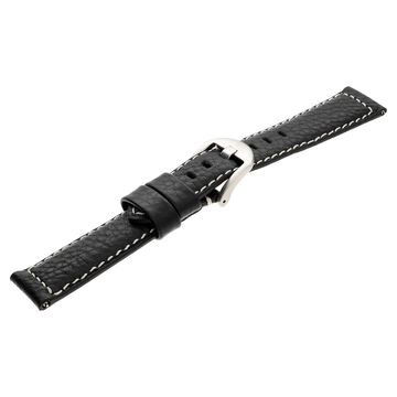 20 mm Black Genuine Leather Straps for Men