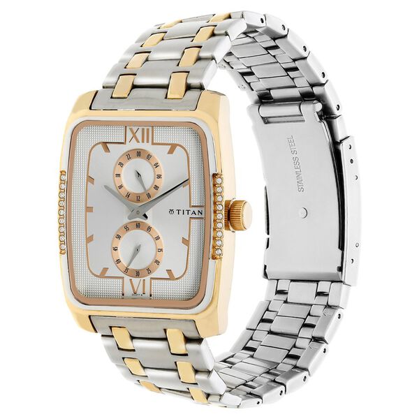 Titan Quartz Analog Silver Dial Stainless Steel Strap Watch for Men - image number 2