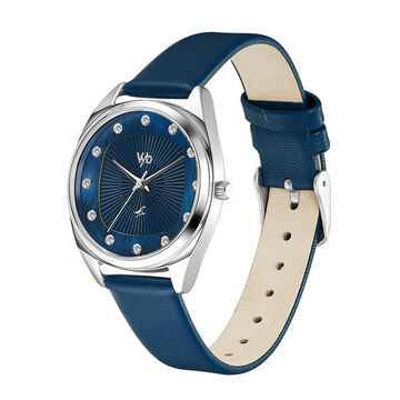 Fastrack Vyb Spotlight Quartz Analog Blue Dial Leather Strap Watch for Girls