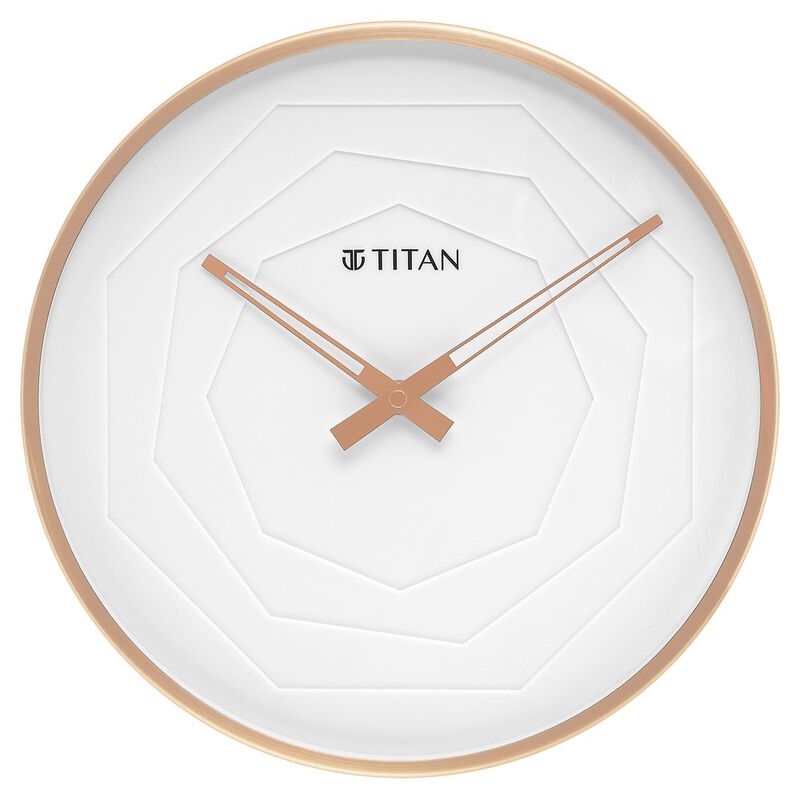 Buy Online Titan Metallic Wall Clock with rose Gold Frame and Multi