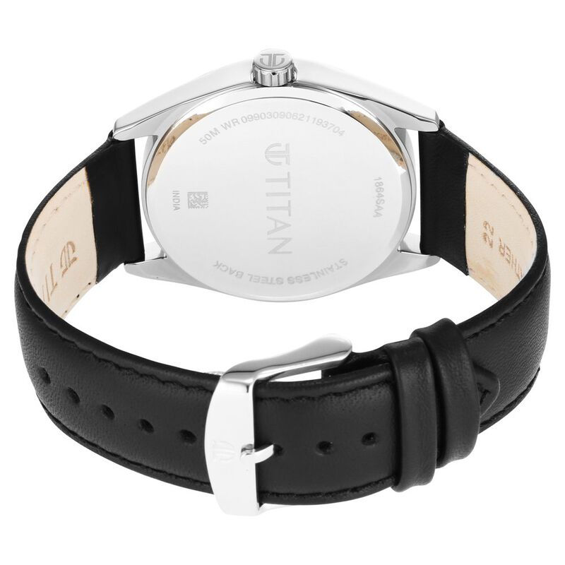 Buy Online Titan Quartz Analog Blue Dial Leather Strap Watch for Men ...