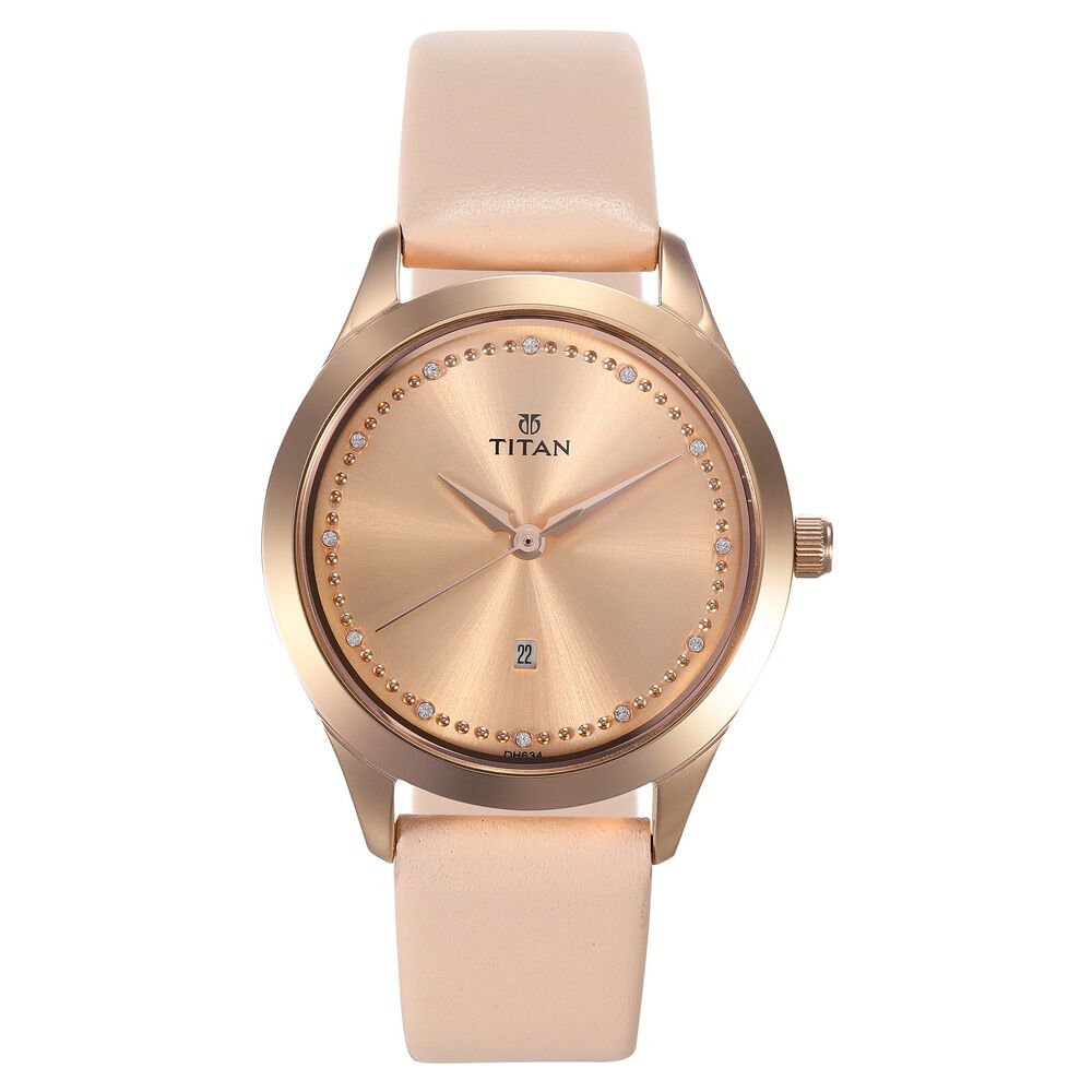 Titan watches for womens with leather strap online