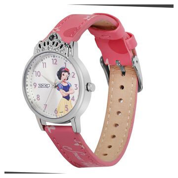 Zoop Disney Snow White Analog Watch with Silver Dial & Pink Strap for Girls Kids, from House of Titan