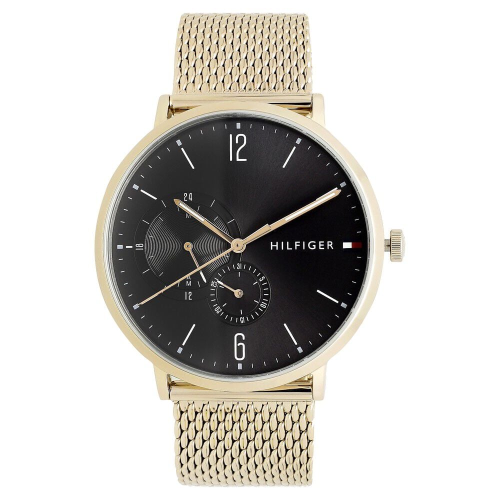 Tommy hilfiger watch mens gold and silver sales