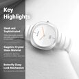 Titan Edge Squircle Quartz in Arctic White with Glossy Ceramic Unisex Watch - image number 2