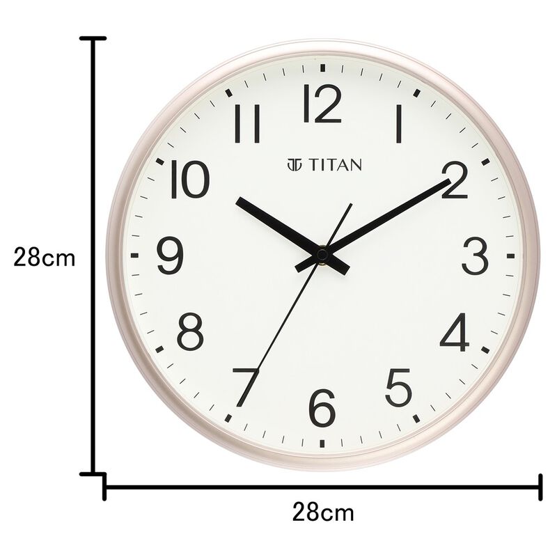 Titan Classic Pink Clock with Silent Sweep Technology 28 x 28 cm (Small) - image number 2