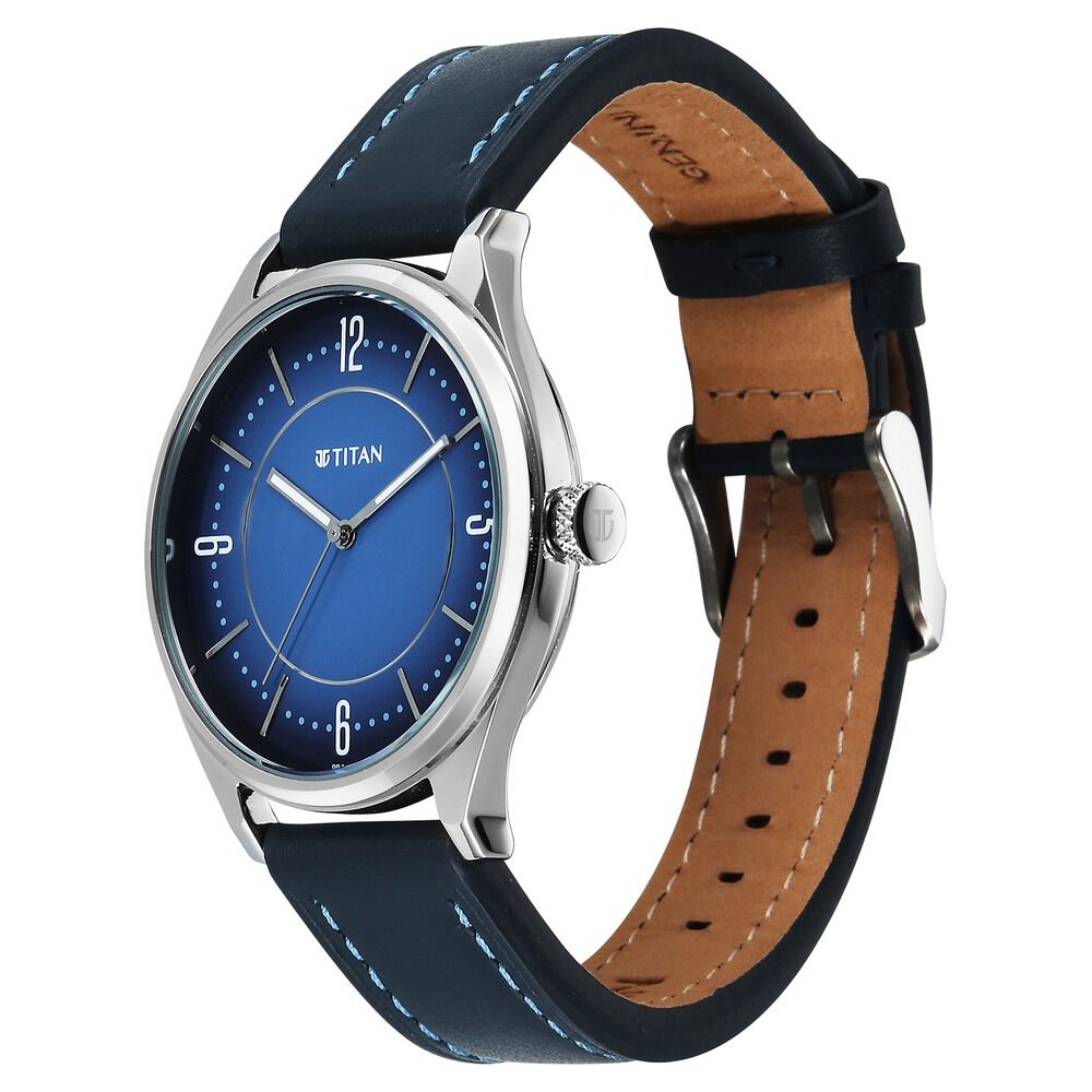 Buy Online Titan Neo Basics Analog with Blue Dial Blue Leather