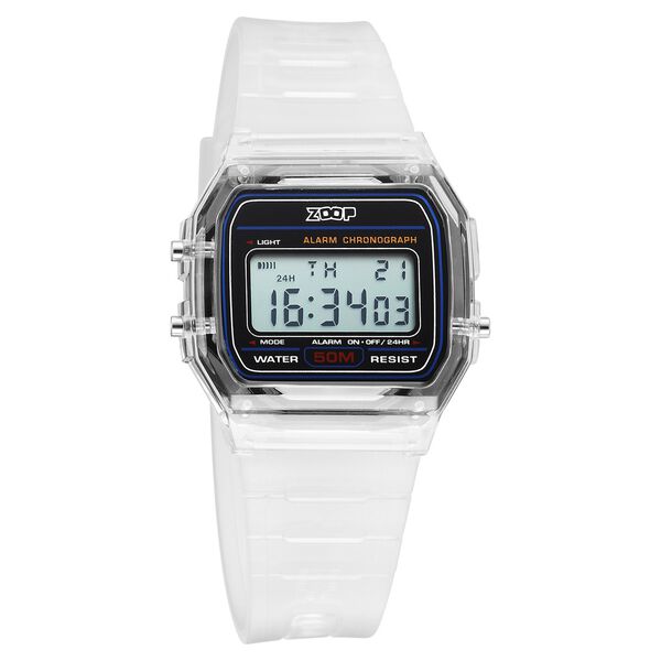 Zoop By Titan Clear Series Digital Dial White Plastic Strap Watch For Kids - image number 1