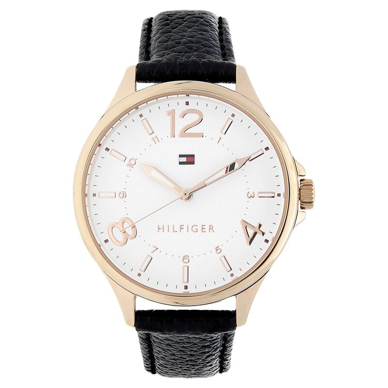 Tommy Hilfiger Quartz Analog White Dial Leather Strap Watch for Women