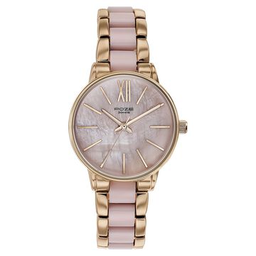 Sonata Poze Quartz Analog Mother Of Pearl Dial Metal & Plastic Strap Watch for Women