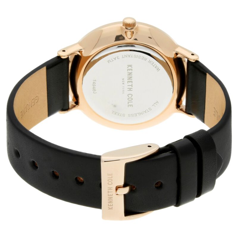 Kenneth Cole Quartz Multifunction Black Dial Leather Strap Watch for Men - image number 3