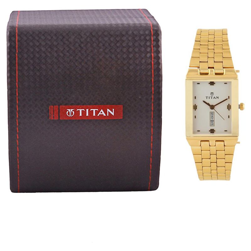 Titan Quartz Analog White Dial Stainless Steel Strap Watch for Men - image number 4