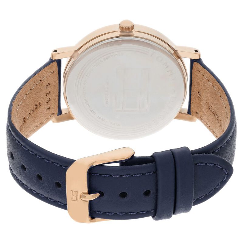 Tommy Hilfiger Quartz Analog Off White Dial Leather Strap Watch for Women - image number 4
