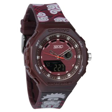Zoop Naruto Ana-Digi Watch with Maroon Case and Maroon and Maroon Multi Color Strap for Kids and Anime lovers, By Titan