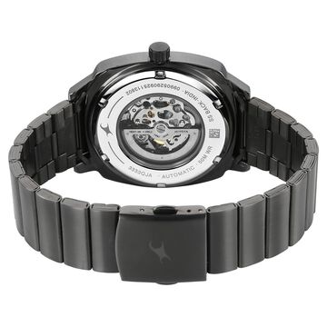 Fastrack Automatics Collection Pink Dial Grey Stainless Steel Strap Watch For Guys