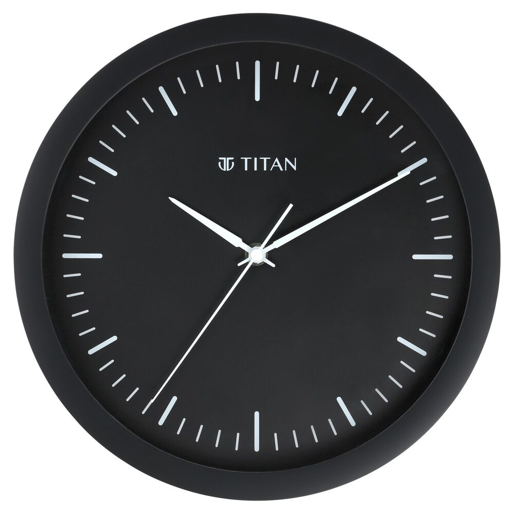 Buy Online Titan Contemporary Black Wall Clock with Silent Sweep Technology 30 cm x 30 cm Medium w0036pa02 p Titan