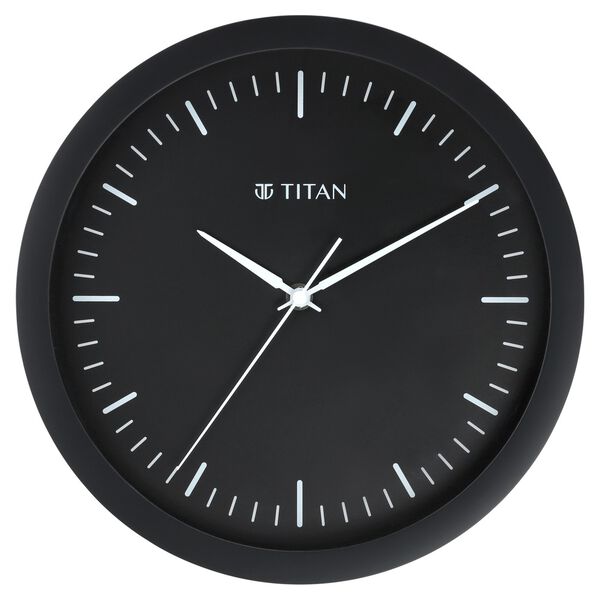Titan Contemporary Black Wall Clock with Silent Sweep Technology 30 cm x 30 cm (Medium) - image number 0