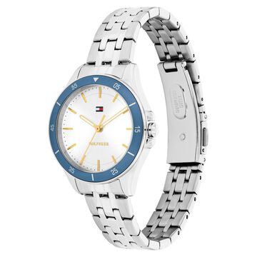 Tommy Hilfiger Quartz Analog White Dial Silver Stainless Steel Strap Watch For Women