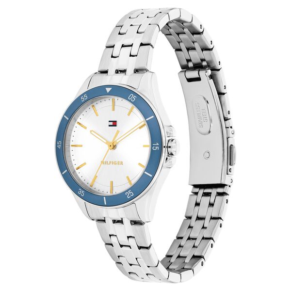 Tommy Hilfiger Quartz Analog White Dial Silver Stainless Steel Strap Watch For Women - image number 1