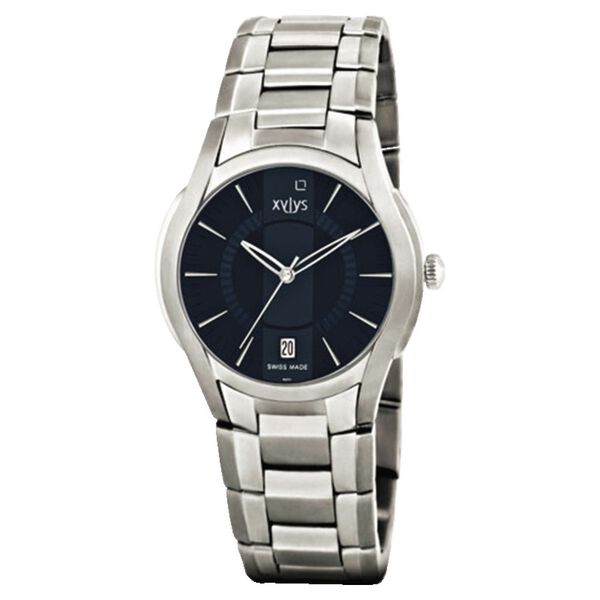 Xylys Swiss Analog with Date Silver Stainless Steel Strap and Blue Dial Watch For Men - image number 0