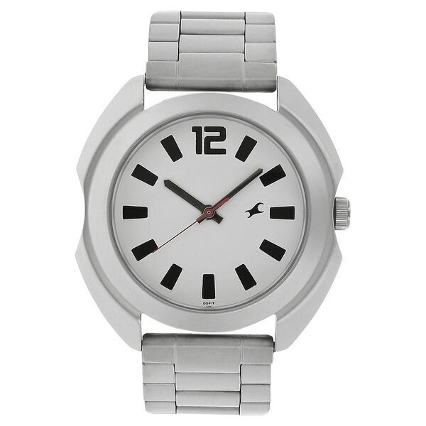 Fastrack Quartz Analog White Dial Stainless Steel Strap Watch for Guys - image number 0
