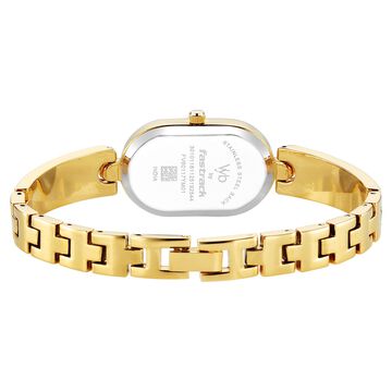 Vyb Diva By Fastrack Quartz Analog Off White Dial Golden Metal With Enamel Fill Strap Watch For Girls