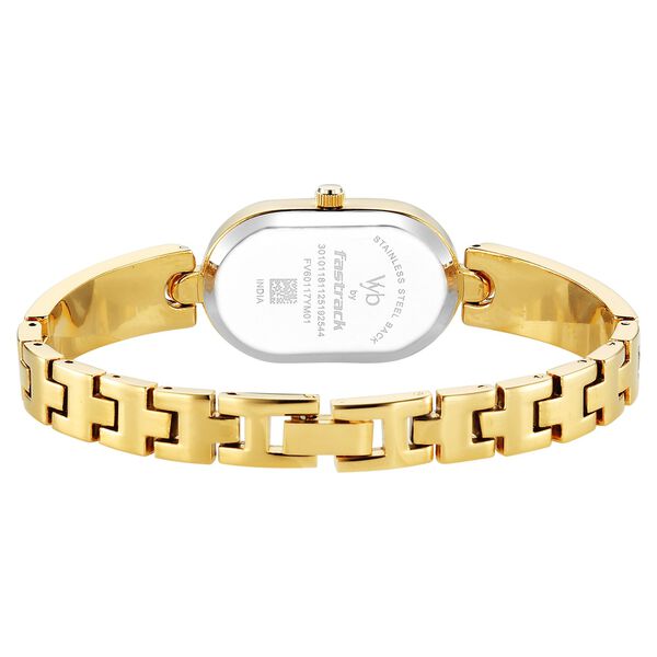 Vyb Diva By Fastrack Quartz Analog Off White Dial Golden Metal With Enamel Fill Strap Watch For Girls - image number 5