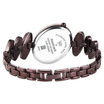 Vyb Successor By Fastrack Quartz Analog Brown Dial Brown Metal Strap Watch For Girls
