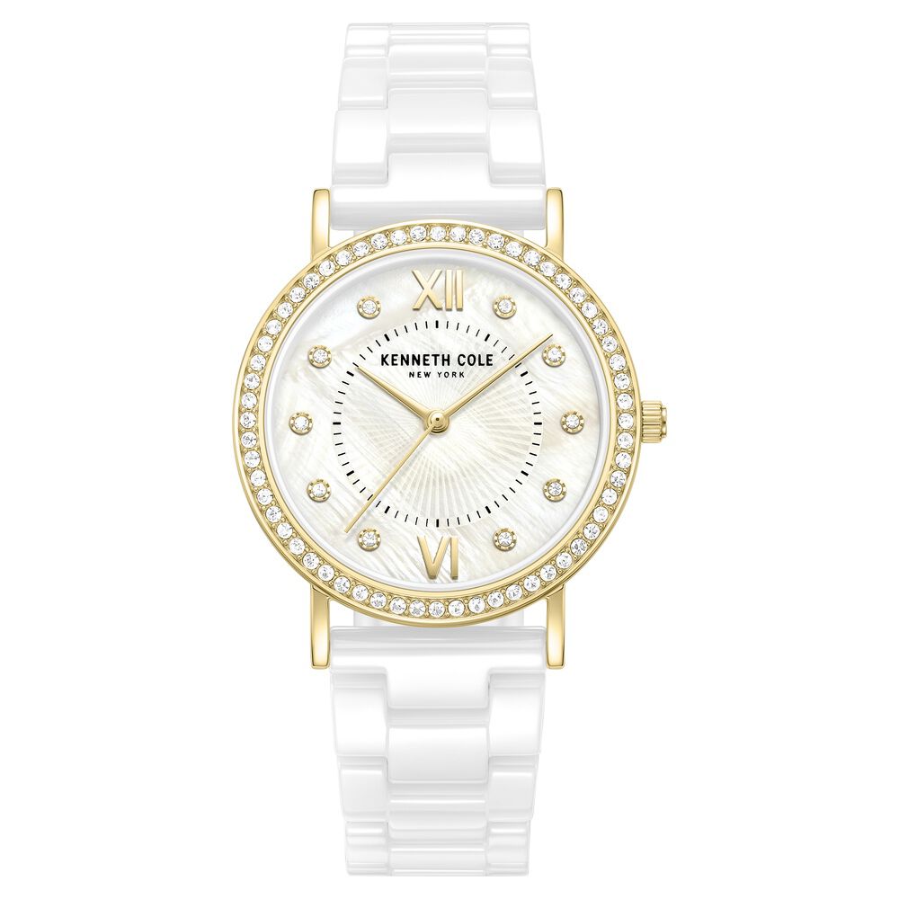 Buy Online Kenneth Cole Quartz Analog White Dial White Ceramic