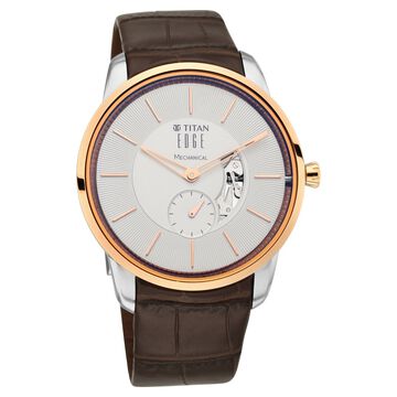 Titan Edge Mechanical Brown Dial Mechanical Leather Strap watch for Men