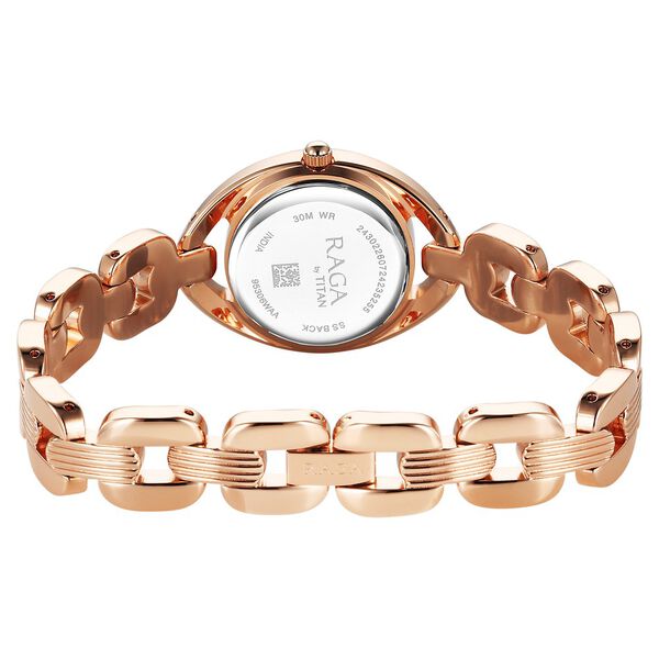 Titan Raga Showstopper Quartz Analog Pink Dial Metal Strap Watch For Women - image number 4