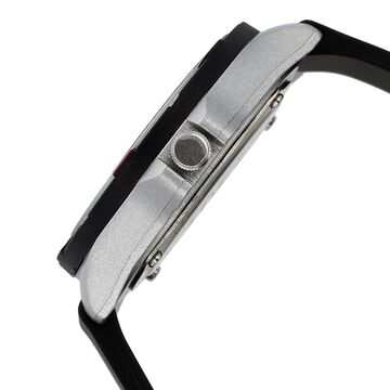 SF Quartz Analog Black Dial Plastic Strap Watch for Men