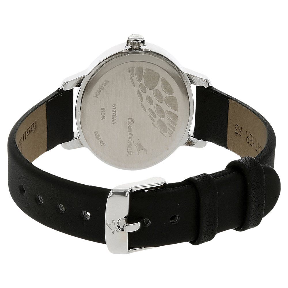 Buy Online Fastrack Quartz Analog Black Dial Leather Strap Watch for Girls ns6107sl02 Titan