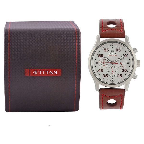 Titan Quartz Chronograph Silver Dial Watch for Men - image number 4