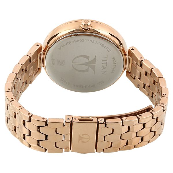 Titan Whimsy Golden Dial Women Watch With Stainless Steel Strap - image number 3