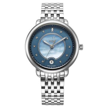 Xylys Quartz Analog Blue Dial Silver Stainless Steel Strap Watch For Women