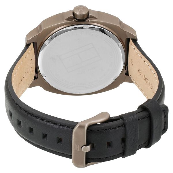 Tommy Hilfiger Quartz Analog with Date Black Dial Leather Strap Watch for Men - image number 3