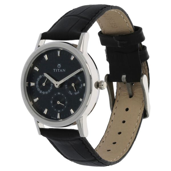 Titan Quartz Multifunction Black Dial Leather Strap Watch for Women - image number 1