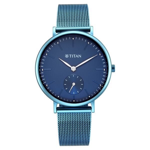 Titan Slimline Blue Dial Analog Stainless Steel Strap watch for Women - image number 2