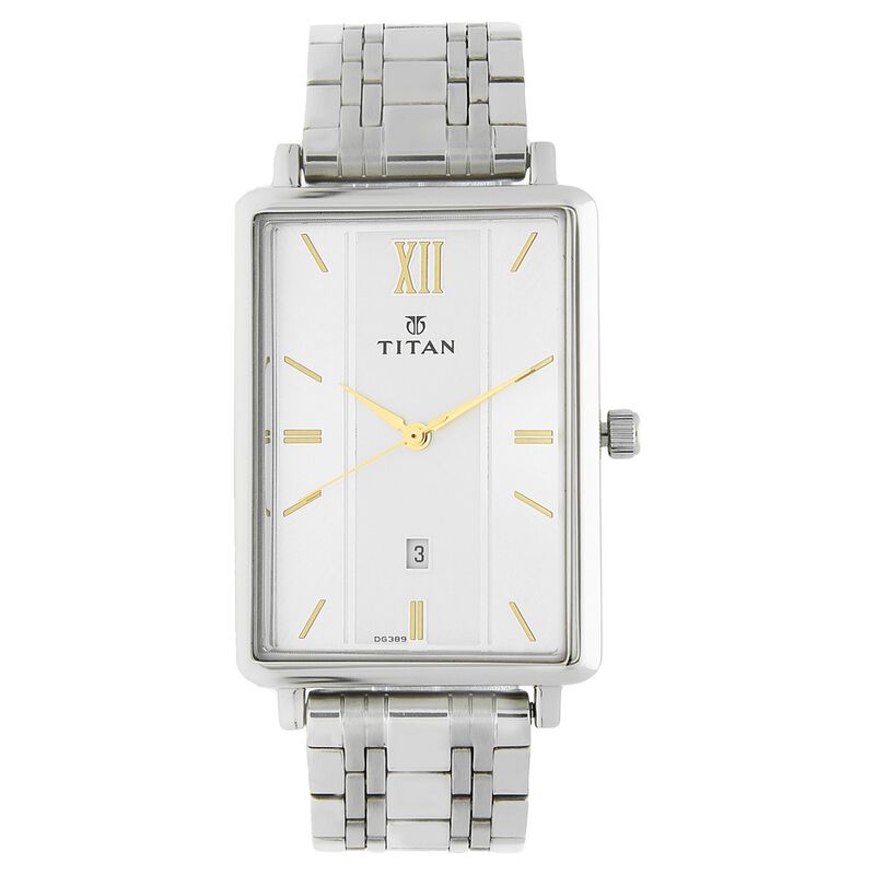 Titan Karishma Silver Dial Analog with Date Stainless Steel Strap watch for Men