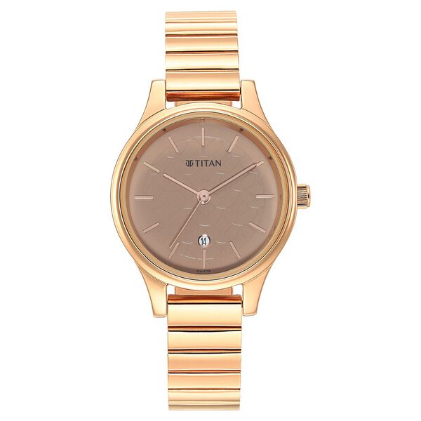 Titan Karishma Brown Dial Metal Strap Watch for Women - image number 2
