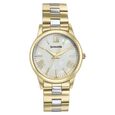 Sonata Glam Gold Quartz Analog White Dial Stainless Steel Strap Watch For Women