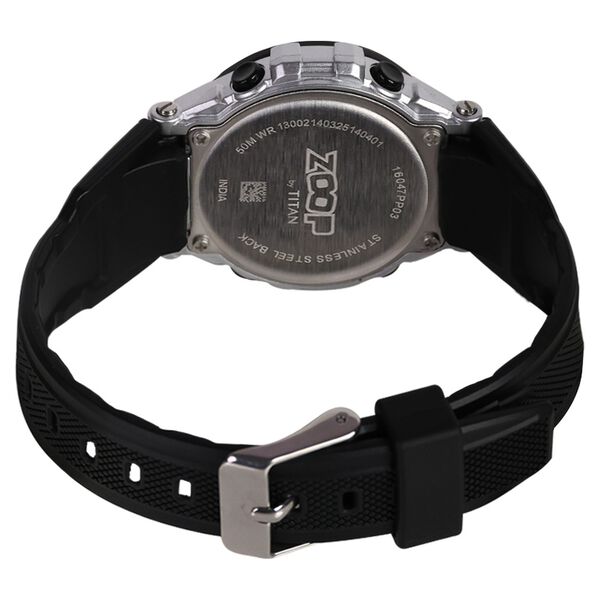 Zoop Digital Watch with Silver Case, Digital Dial & Black Strap for Boys Kids, from House of Titan - image number 6