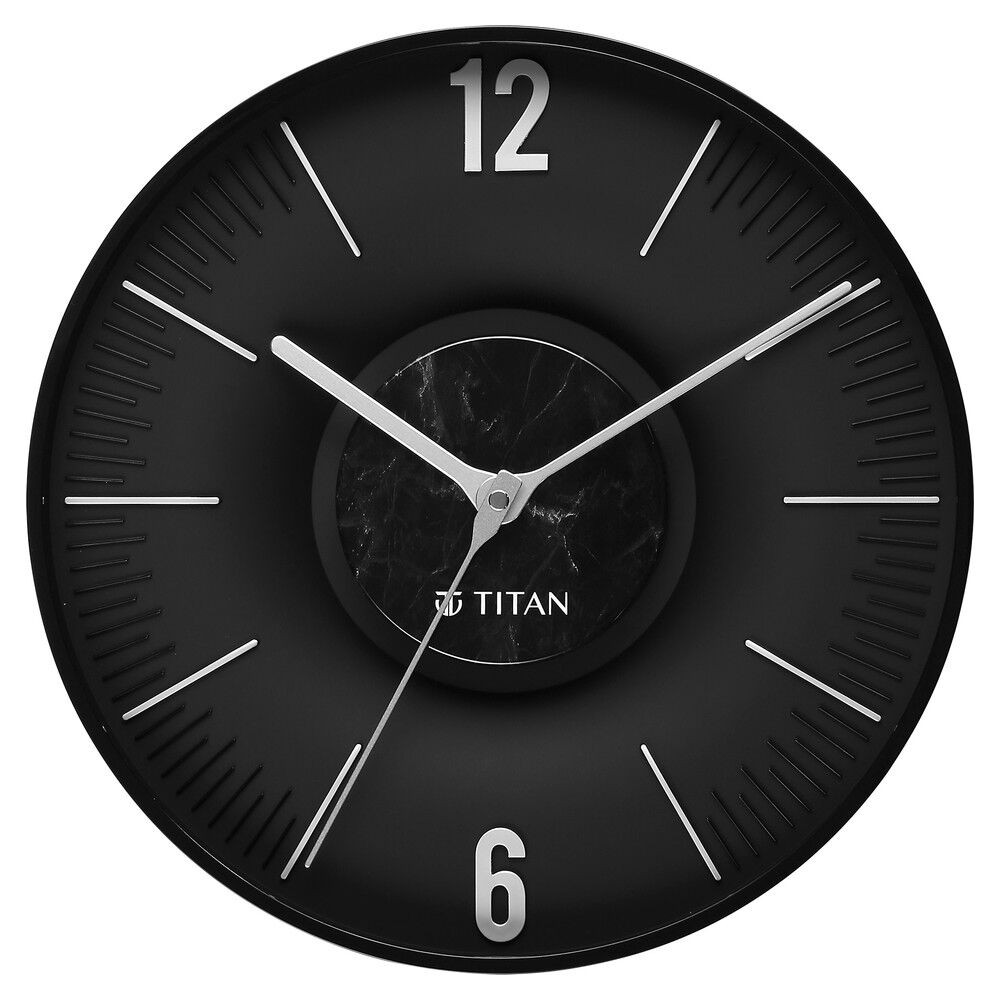 Buy Online Titan Earth Flare Wall Clock Black Marble Texture w0093pa02 Titan