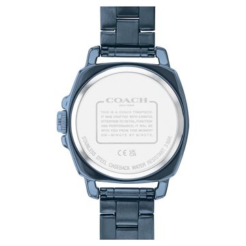 Coach Quartz Analog Blue Dial Stainless Steel Strap Watch for Women
