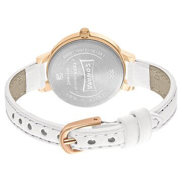 Sonata Unveil Quartz Multifunction Leather Strap Watch for Women