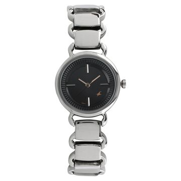 Fastrack Quartz Analog Black Dial Metal Strap Watch for Girls