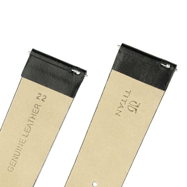 22 mm Black Genuine Leather Strap for Men - image number 4